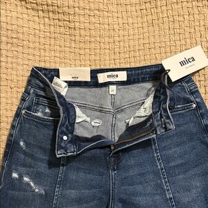 Mica High Rise Distressed Blue Jeans